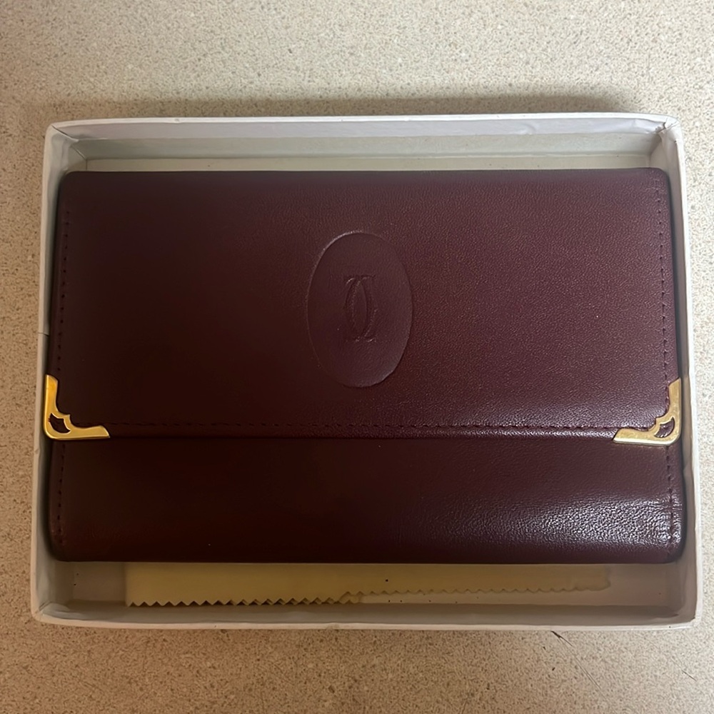 Cartier Bordeaux tri fold wallet